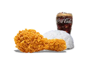 King Deals Ayam Crispy dengan nasi dan Coke